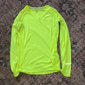 Nike neon yellow athletic long sleeve